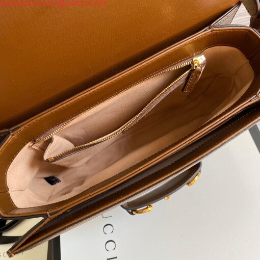 Replica Gucci Horsebit 1955 shoulder bag 602204 Beige with brown leather 7