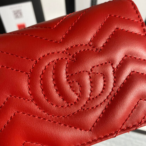 Replica Gucci 466492 GG Marmont card case wallet in Red 5