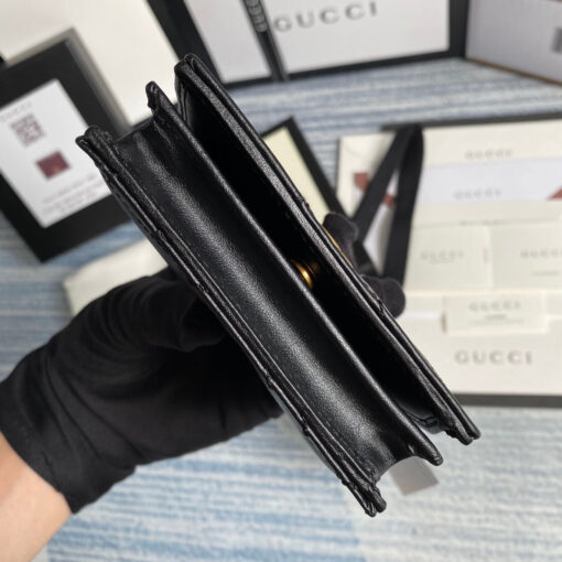 Replica Gucci 466492 GG Marmont card case wallet in Black 3