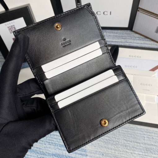 Replica Gucci 466492 GG Marmont card case wallet in Black 6