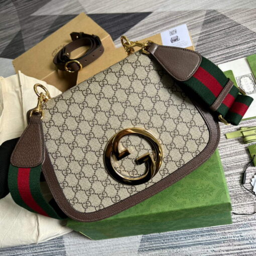 Replica Gucci 699210 Blondie medium shoulder bag Beige GG Supreme canvas 3