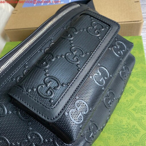 Replica Gucci ‎645093 GG embossed belt bag Black GG embossed leather 5