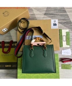 Replica Gucci 702721 Diana Small Tote Bag Green leather