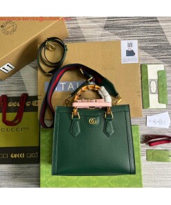 Replica Gucci 702721 Diana Small Tote Bag Green leather 2