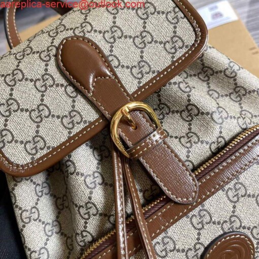 Replica Gucci 674147 Backpack with Interlocking G Beige and ebony 4