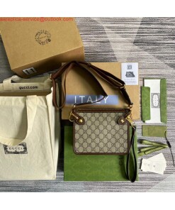 Replica Gucci 674164 Messenger Bag With Interlocking G Brown