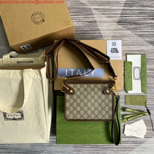 Replica Gucci 674164 Messenger Bag With Interlocking G Brown