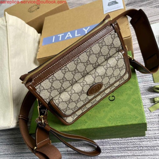 Replica Gucci 674164 Messenger Bag With Interlocking G Brown 4
