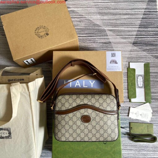 Replica Gucci 675891 Messenger bag with Interlocking G Beige and ebony