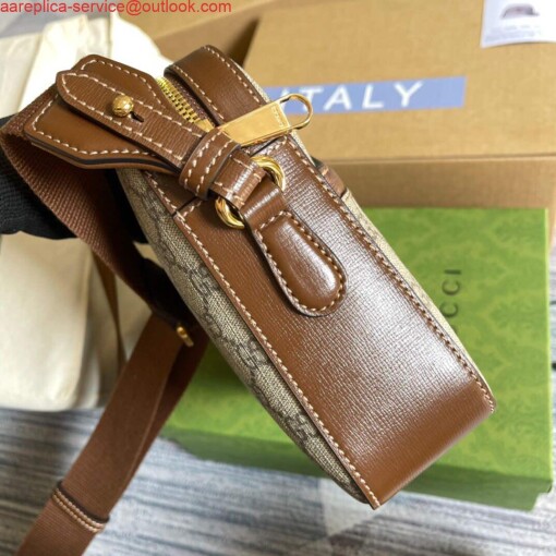 Replica Gucci 675891 Messenger bag with Interlocking G Beige and ebony 3