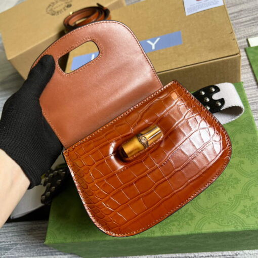 Replica Gucci 686864 Gucci Bamboo 1947 Mini Top Handle Bag Brown 7