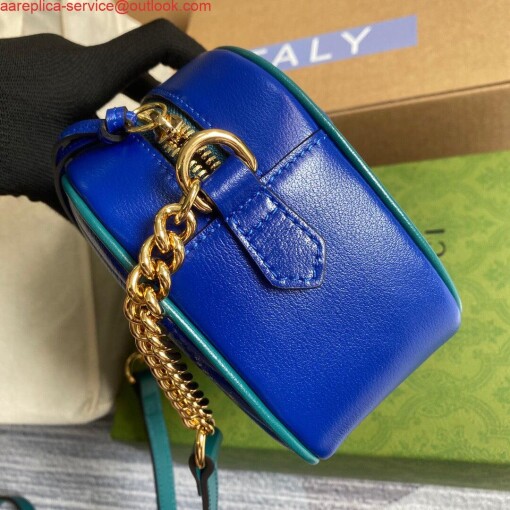 Replica Gucci 447632 GG Marmont Small Shoulder Bag Blue 3