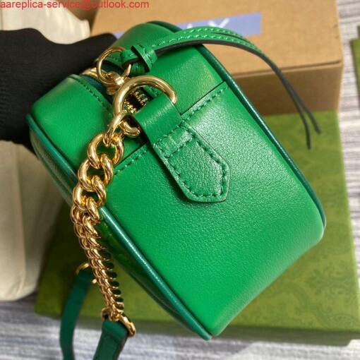 Replica Gucci 447632 GG Marmont Small Shoulder Bag Green 3