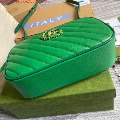 Replica Gucci 447632 GG Marmont Small Shoulder Bag Green 5