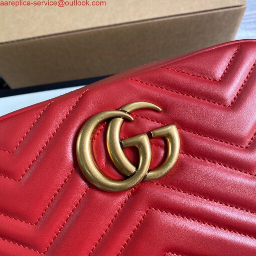 Replica Gucci 447632 GG Marmont Small Matelassé Shoulder Bag Red 4