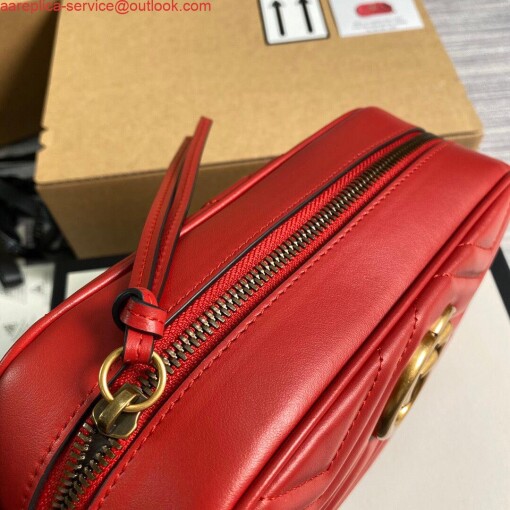 Replica Gucci 447632 GG Marmont Small Matelassé Shoulder Bag Red 6