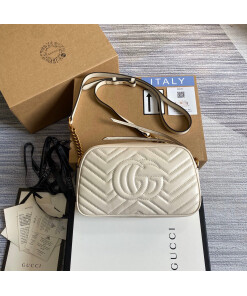 Replica Gucci 447632 GG Marmont Small Shoulder Bag White