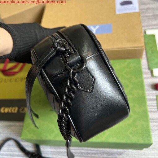 Replica Gucci 447632 GG Marmont Small Shoulder Bag Black 2