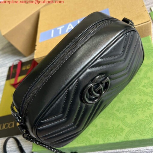 Replica Gucci 447632 GG Marmont Small Shoulder Bag Black 3