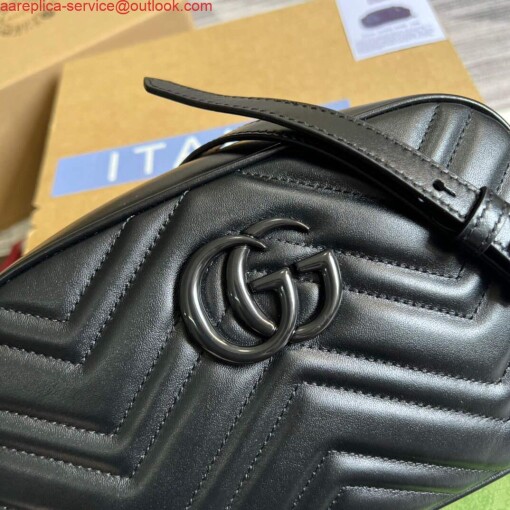 Replica Gucci 447632 GG Marmont Small Shoulder Bag Black 4