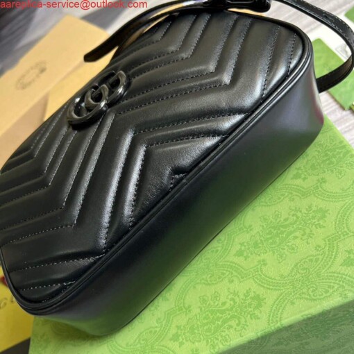 Replica Gucci 447632 GG Marmont Small Shoulder Bag Black 6