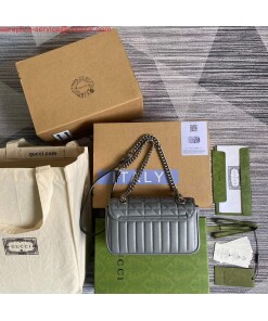 Replica Gucci 446744 GG Marmont Mini Shoulder Bag Grey 2