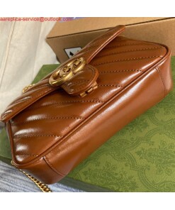 Replica Gucci 446744 GG Marmont Mini Matelassé Shoulder Bag Brown 2