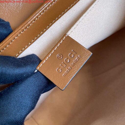Replica Gucci 446744 GG Marmont Mini Matelassé Shoulder Bag Brown 8
