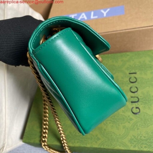 Replica Gucci 446744 GG Marmont Matelassé Mini Bag Green 3