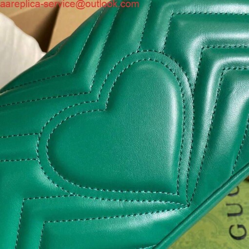 Replica Gucci 446744 GG Marmont Matelassé Mini Bag Green 6