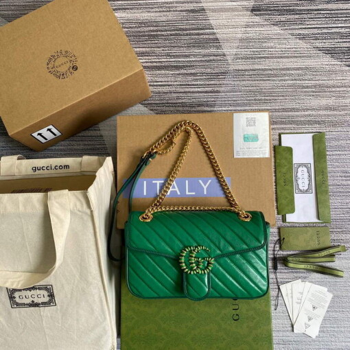 Replica Gucci 443497 GG Marmont Small Shoulder Bag Green