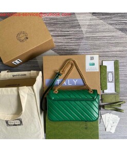 Replica Gucci 443497 GG Marmont Small Shoulder Bag Green 2
