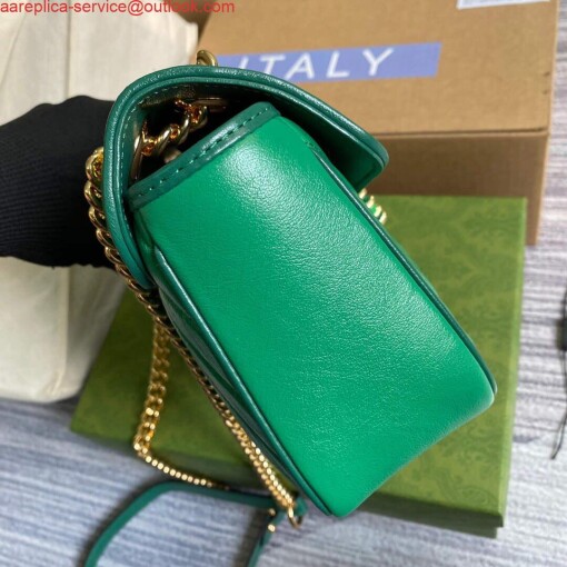 Replica Gucci 443497 GG Marmont Small Shoulder Bag Green 3