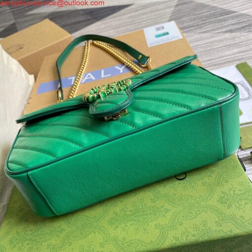 Replica Gucci 443497 GG Marmont Small Shoulder Bag Green 6