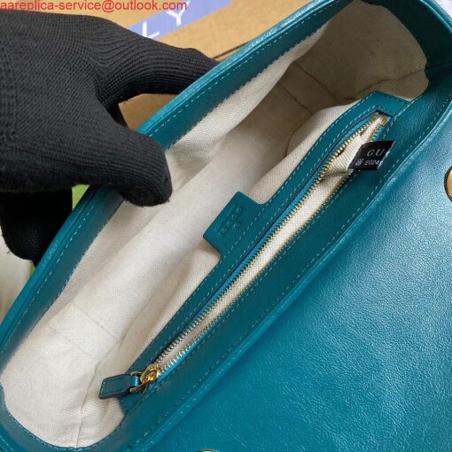 Replica Gucci 443497 GG Marmont Small Shoulder Bag Blue Green 8