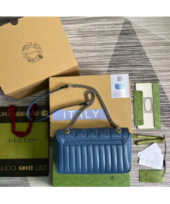 Replica Gucci 443497 GG Marmont Small Shoulder Bag Blue
