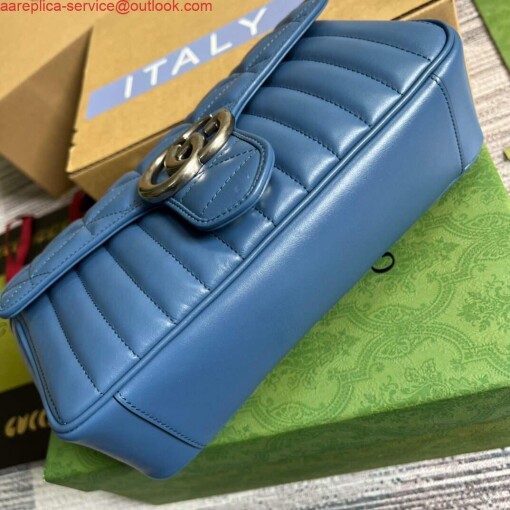 Replica Gucci 443497 GG Marmont Small Shoulder Bag Blue 5