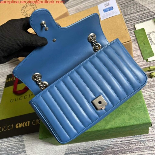 Replica Gucci 443497 GG Marmont Small Shoulder Bag Blue 6
