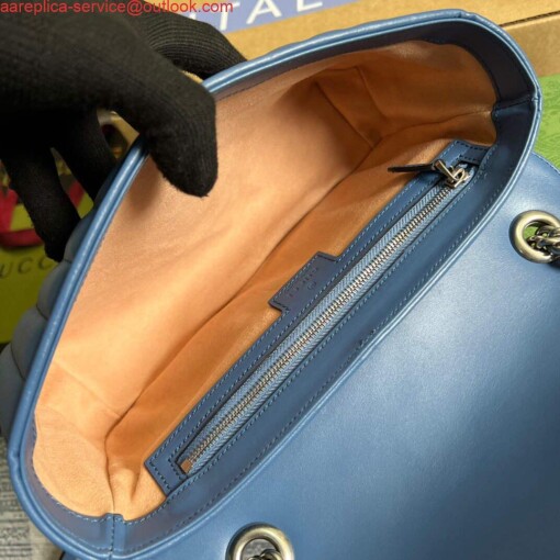 Replica Gucci 443497 GG Marmont Small Shoulder Bag Blue 7