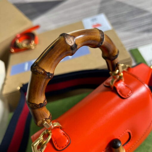 Replica Gucci Bamboo1947 Mini top handle bag 686864 Red 5