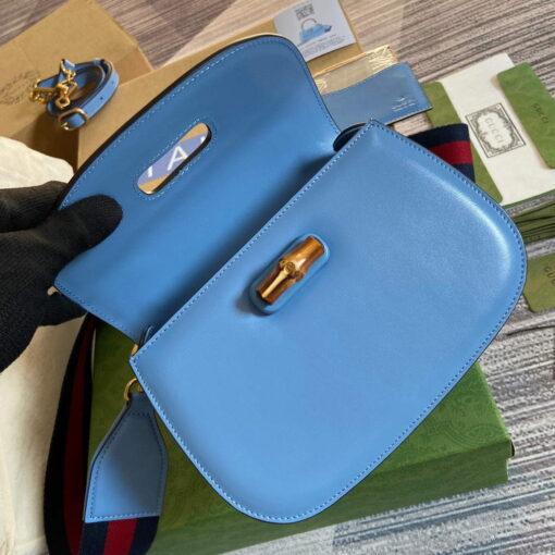 Replica Gucci Bamboo1947 small top handle bag 675797 Blue 7