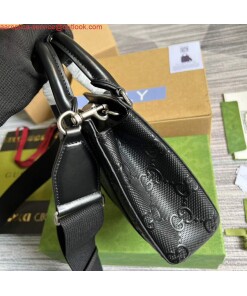 Replica Gucci 696010 GG Embossed Mini Tote Bag Black 2
