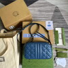 Replica Gucci 634936 GG Marmont Mini Shoulder Bag Blue 10