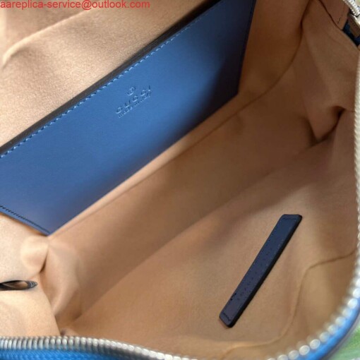 Replica Gucci 447632 GG Marmont Matelassé Shoulder Bag Blue 7