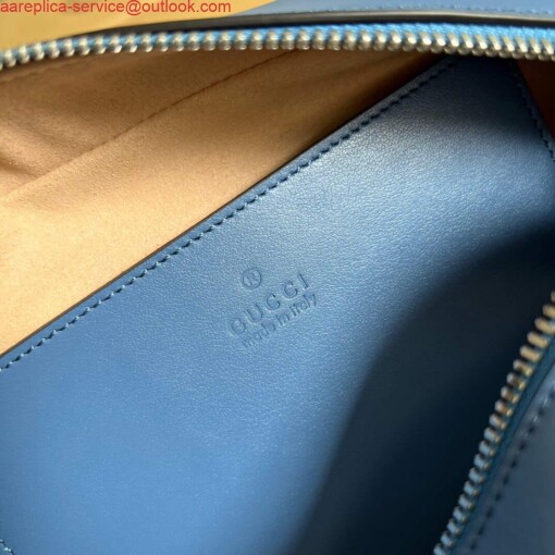 Replica Gucci 447632 GG Marmont Matelassé Shoulder Bag Blue 8