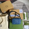 Replica Gucci 447632 GG Marmont Matelassé Shoulder Bag Blue 9