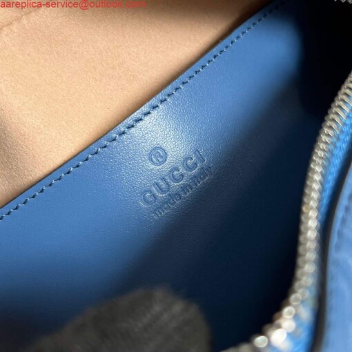 Replica Gucci 634936 GG Marmont Mini Shoulder Bag Blue 8