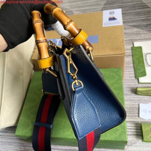 Replica Gucci 702732 Gucci Diana Mini Tote Bag Blue 3