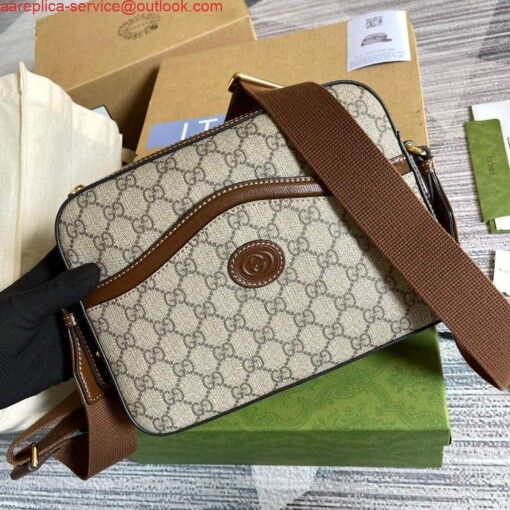 Replica Gucci 675891 Messenger bag with jumbo GG Beige Brown 3