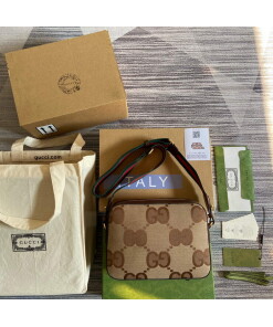 Replica Gucci 675891 Messenger bag with jumbo GG Brown